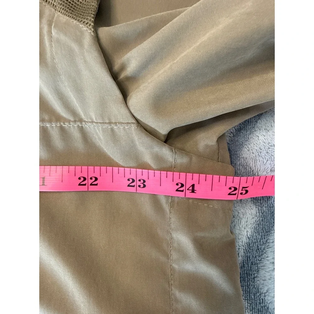PGA Tour Mens Large Tan Convertible Quarter Zip Windbreaker Golf Jacket Pullover